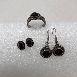 Sterling Silver Ring & Earrings Set